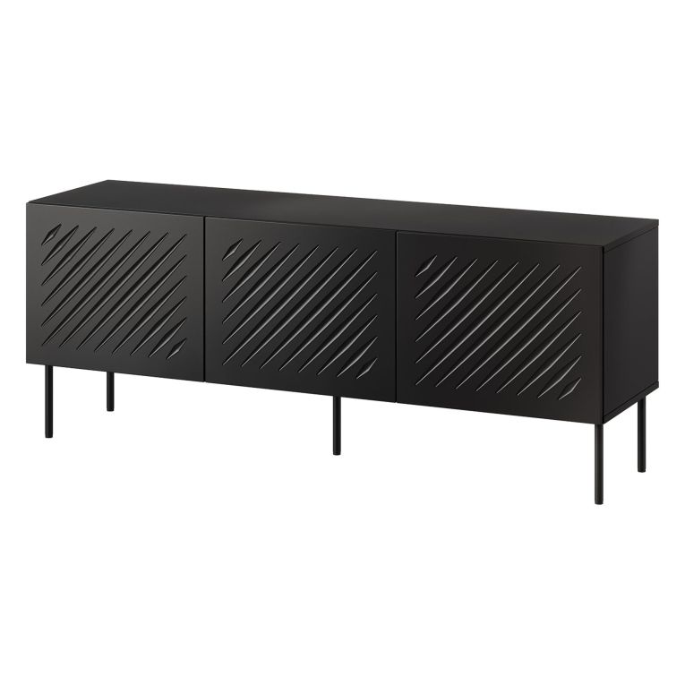 Mobile Porta tv Nero un Ripiano 150.5x42x60h cm, Cassetti - Termoli