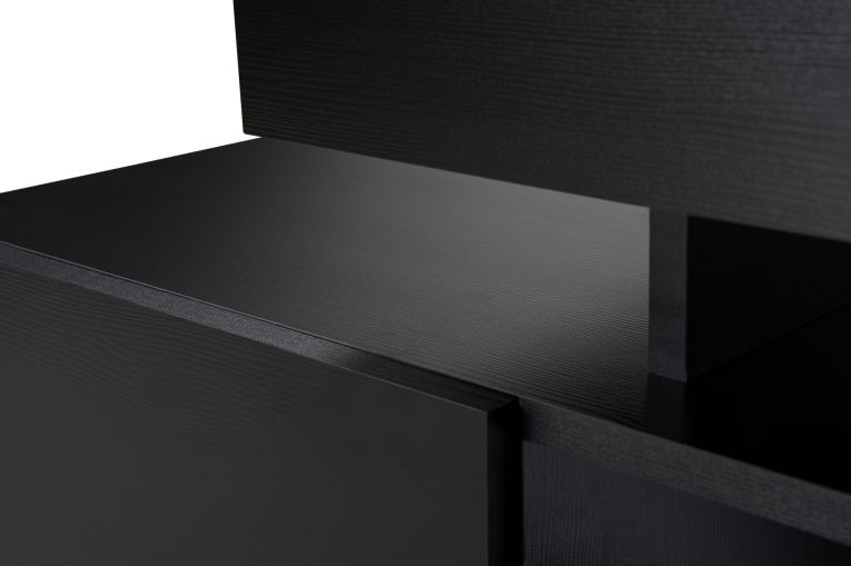 Mobile Porta tv Nero un Ripiano 3 Ante 192x37x53h cm, Luci led Incluse - Trasacco