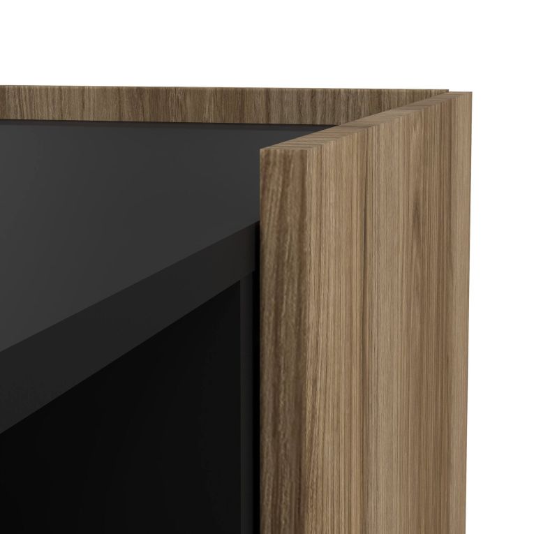 Mobile porta TV Rochele, Credenza da soggiorno, Armadio basso per TV, Base parete attrezzata, 41x147 h54 cm, Quercia e Nero