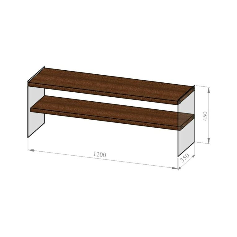 Mobile porta TV Sargas, Supporto per televisione da salotto, Credenza bassa da soggiorno, Base porta TV, 120x35h45 cm, Noce