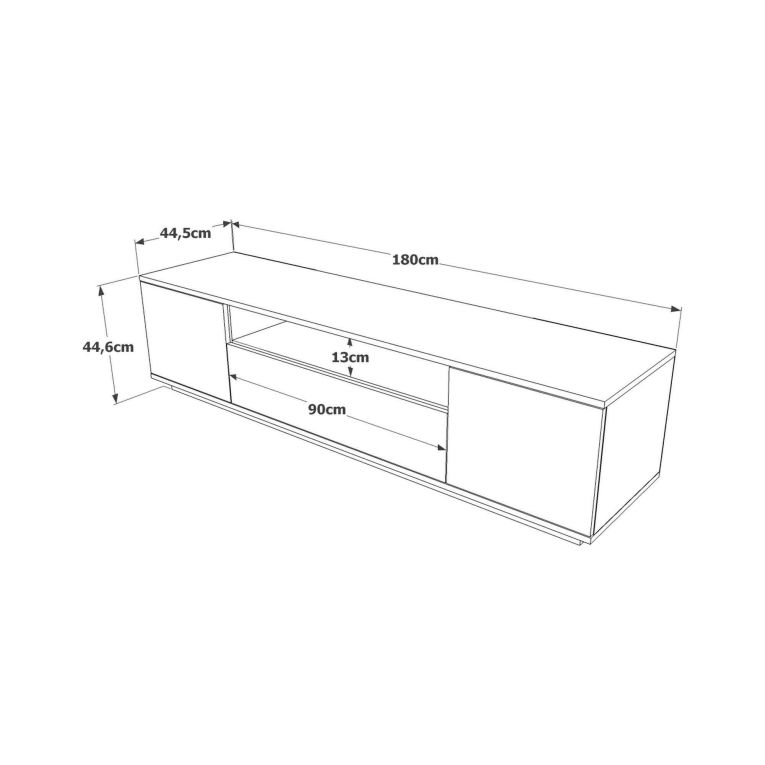 Mobile porta TV Sinope, Supporto per televisione da salotto, Credenza bassa da soggiorno, Base porta TV, 180x45h45 cm, Quercia e Antracite
