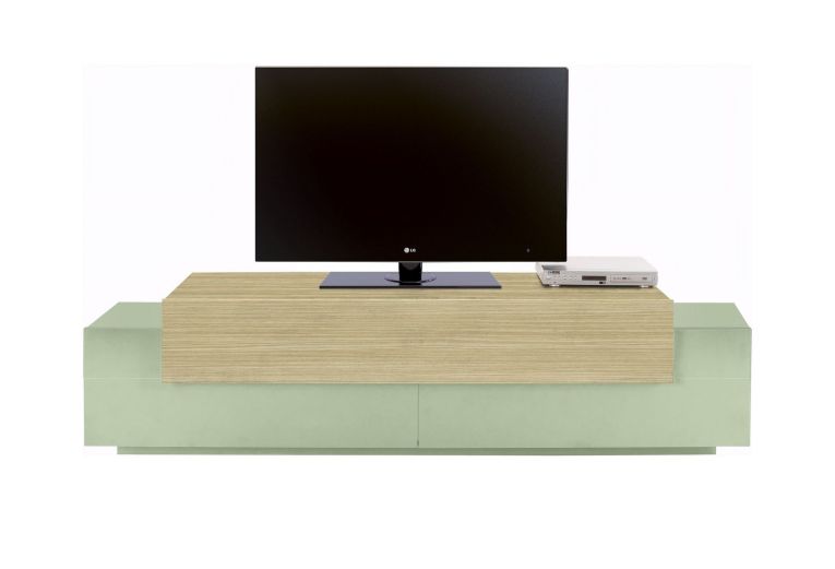 Mobile Porta tv Verde 3 Ripiani 4 Vani 200x45x51.5h cm, 3 Ante - Cassino