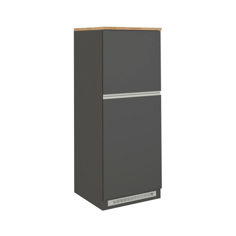 Mobile portafrigo 2 ante 60x165h cm antracite e rovere - Mesarthim
