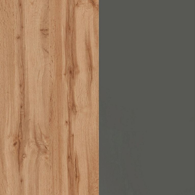 Mobile portafrigo 2 ante 60x165h cm antracite e rovere - Mesarthim