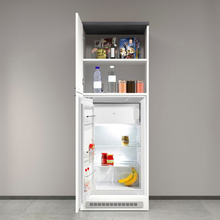 Mobile portafrigo 2 ante 60x165h cm bianco lucido e ardesia - Mesarthim