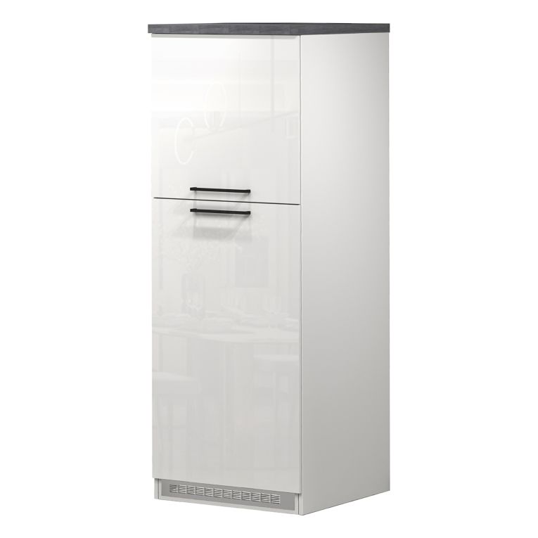 Mobile portafrigo 2 ante 60x165h cm bianco lucido e ardesia - Mesarthim
