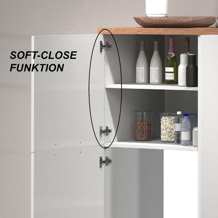Mobile portafrigo 2 ante 60x165h cm bianco lucido e rovere - Mesarthim