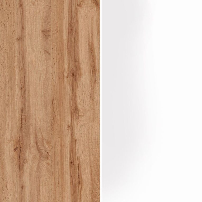 Mobile portafrigo 2 ante 60x165h cm bianco lucido e rovere - Mesarthim