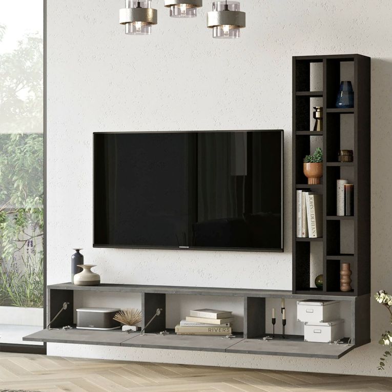 Mobile salotto 3 ante 174cm argento e nero - Sardegna