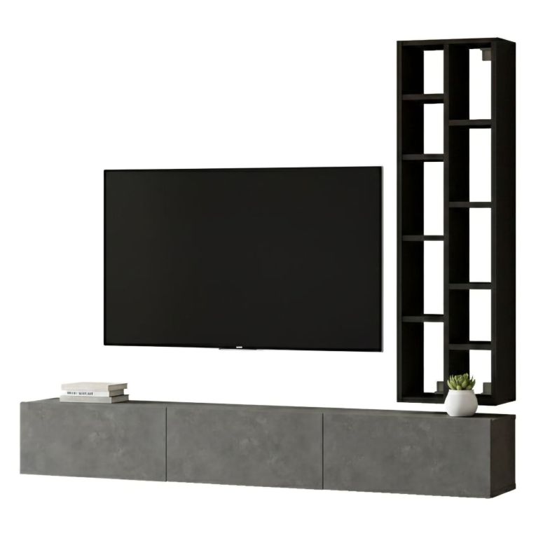 Mobile salotto 3 ante 174cm argento e nero - Sardegna