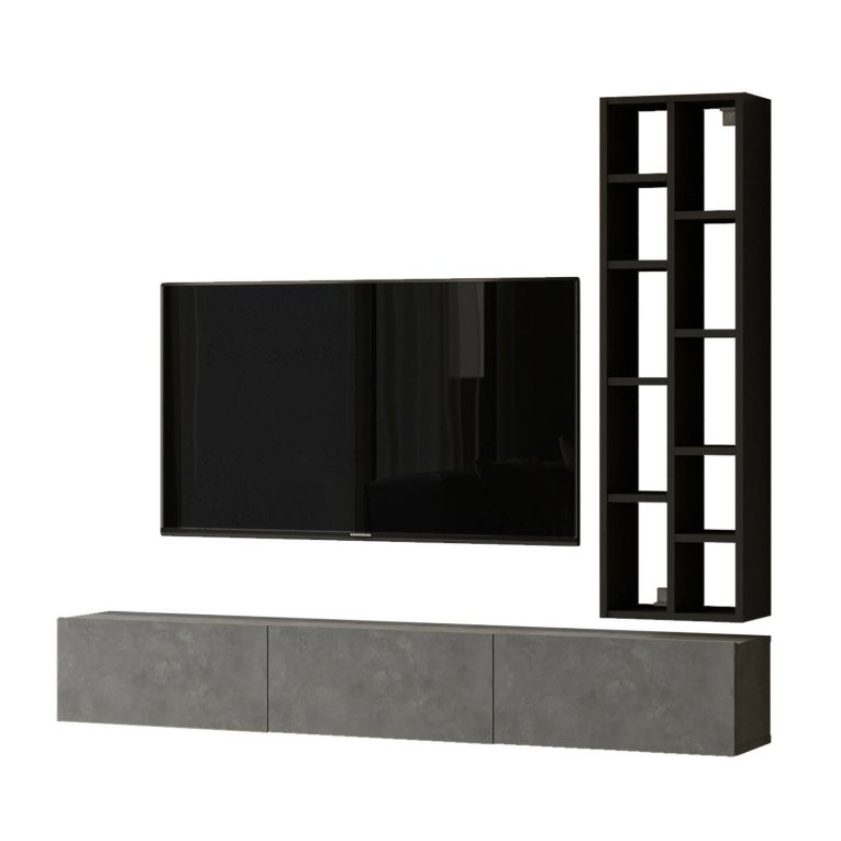Mobile salotto 3 ante 174cm argento e nero - Sardegna