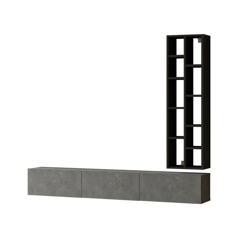 Mobile salotto 3 ante 174cm argento e nero - Sardegna