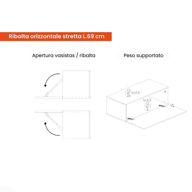 Mobile salotto 3 ante 276cm bronzo e noce - Hilaire