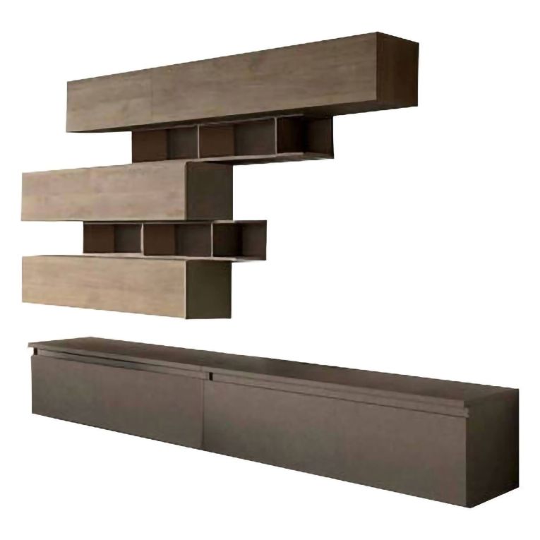 Mobile salotto 3 ante 276cm bronzo e noce - Hilaire