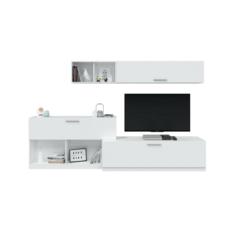 Mobile salotto 6 ripiani 260cm bianco - Vobarno