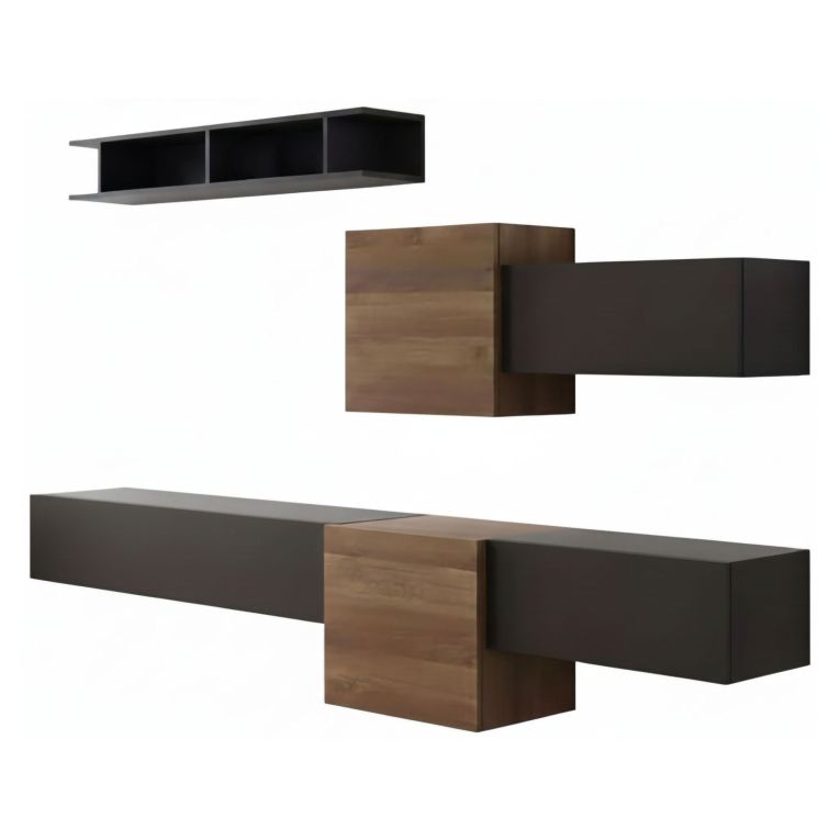 Mobile salotto moderno 262cm noce e antracite - Tony