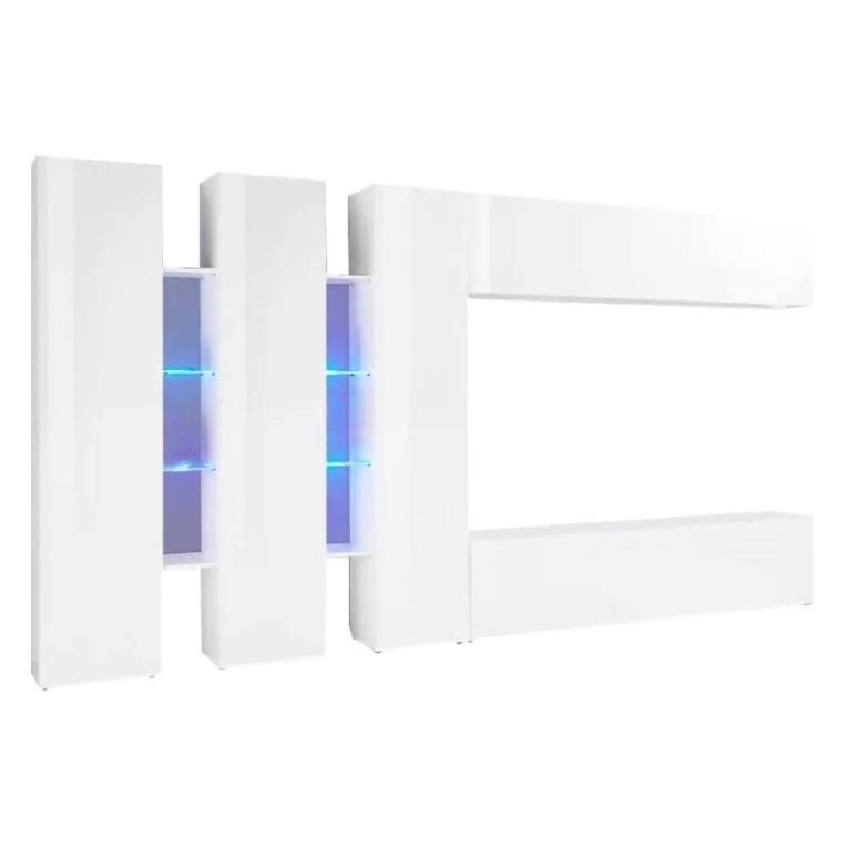 Mobile salotto moderno 340cm bianco lucido - Carretto