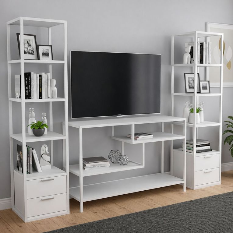 Mobile salotto modulabile 198cm bianco - Felion