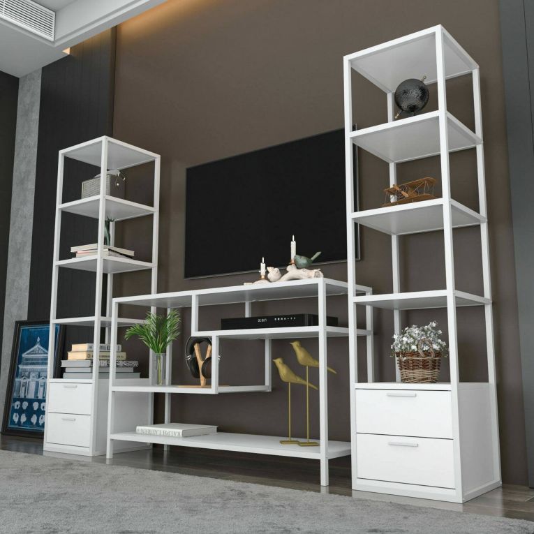 Mobile salotto modulabile 198cm bianco - Felion