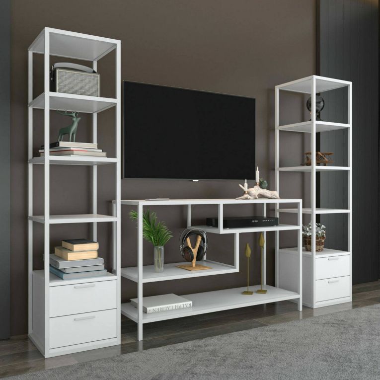 Mobile salotto modulabile 198cm bianco - Felion