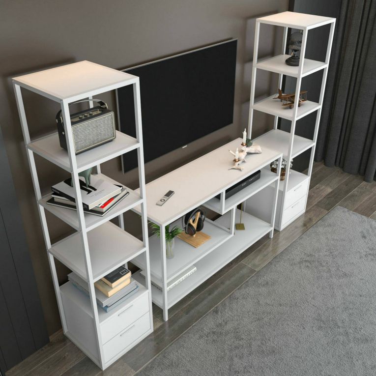 Mobile salotto modulabile 198cm bianco - Felion