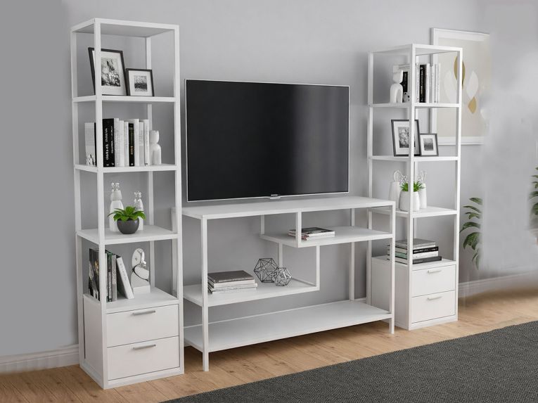 Mobile salotto modulabile 198cm bianco - Felion