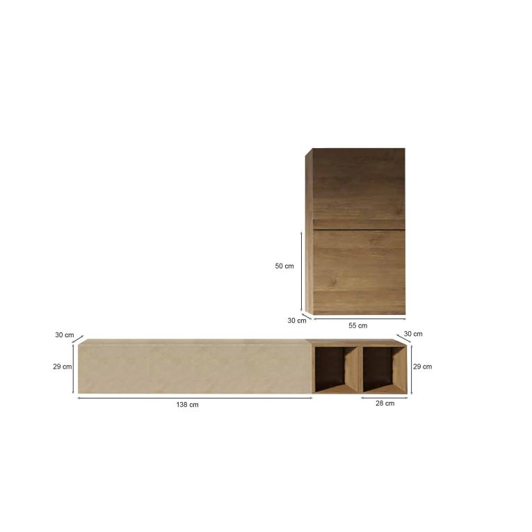Mobile salotto multifunzione 194cm noce e grigio - Humberto