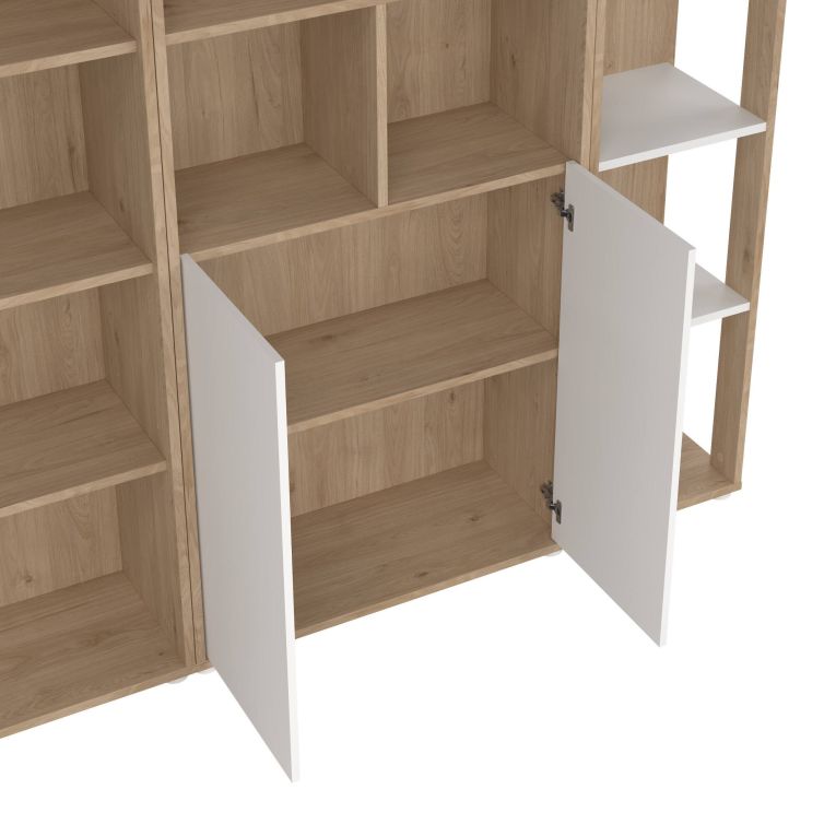 Mobile salotto multifunzione 240cm rovere e bianco - Litvjak