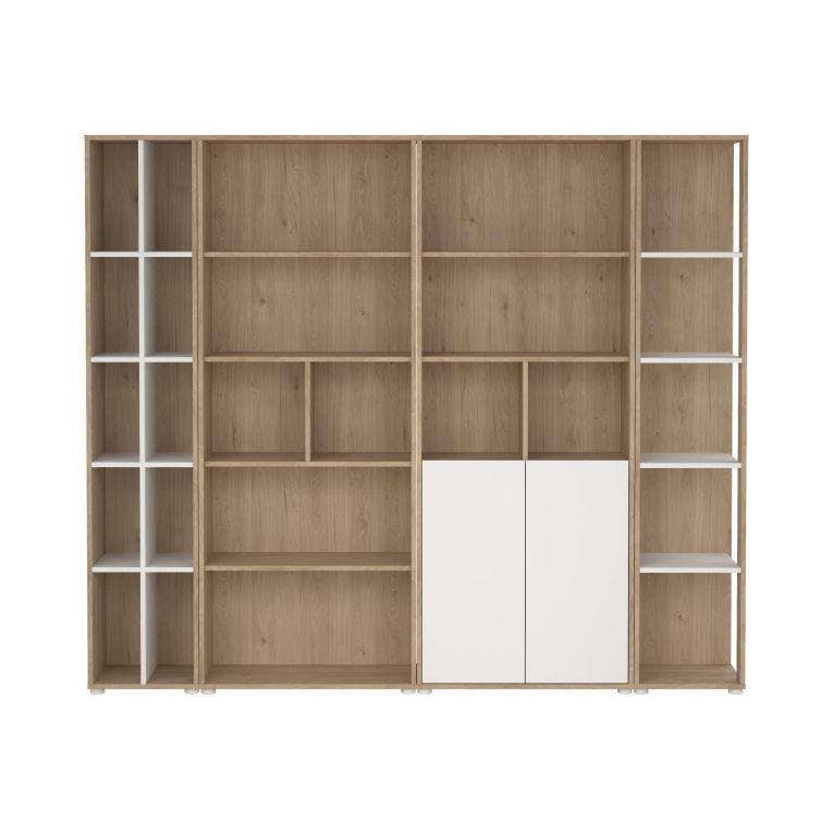 Mobile salotto multifunzione 240cm rovere e bianco - Litvjak