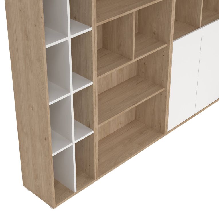 Mobile salotto multifunzione 240cm rovere e bianco - Litvjak