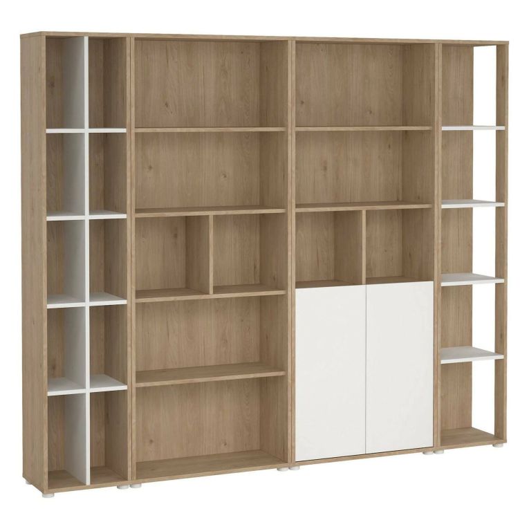 Mobile salotto multifunzione 240cm rovere e bianco - Litvjak