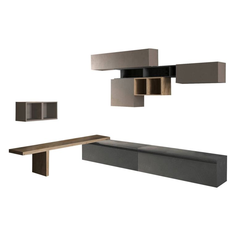 Mobile salotto multifunzione 276cm bronzo e antracite - Polo