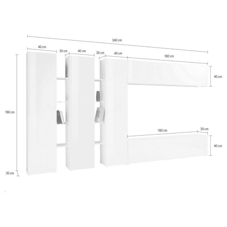 Mobile salotto smart 340cm antracite - Carretto