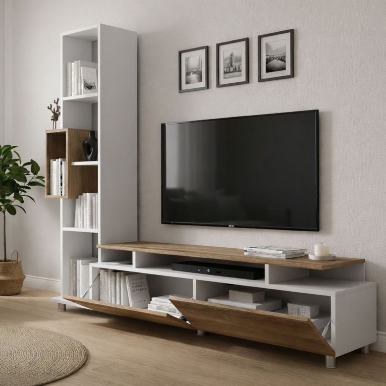Mobile soggiorno classico 160cm bianco e noce - Biskek