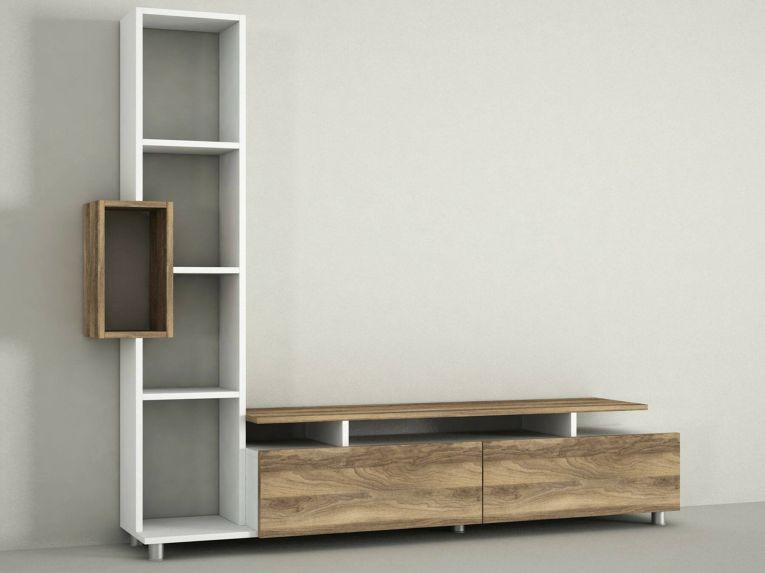 Mobile soggiorno classico 160cm bianco e noce - Biskek