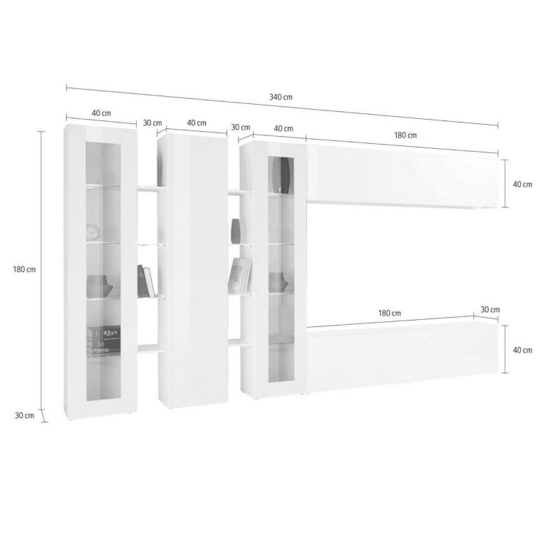 Mobile soggiorno classico 340cm antracite - Atta