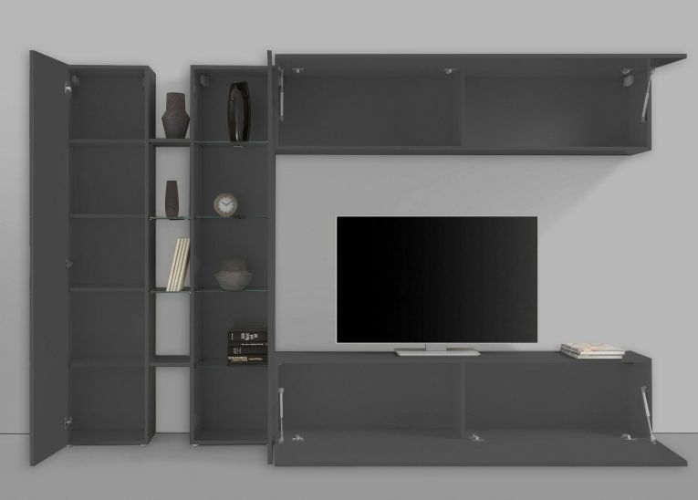 Mobile soggiorno moderno 280cm antracite - Annie