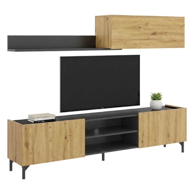 Mobile soggiorno smart 182cm legno e antracite - Ama