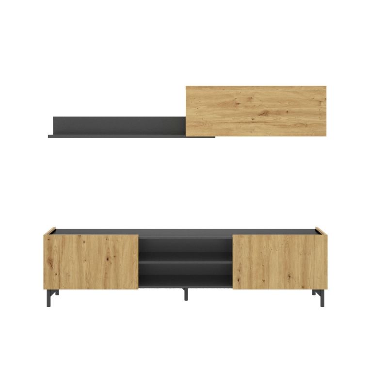Mobile soggiorno smart 182cm legno e antracite - Ama