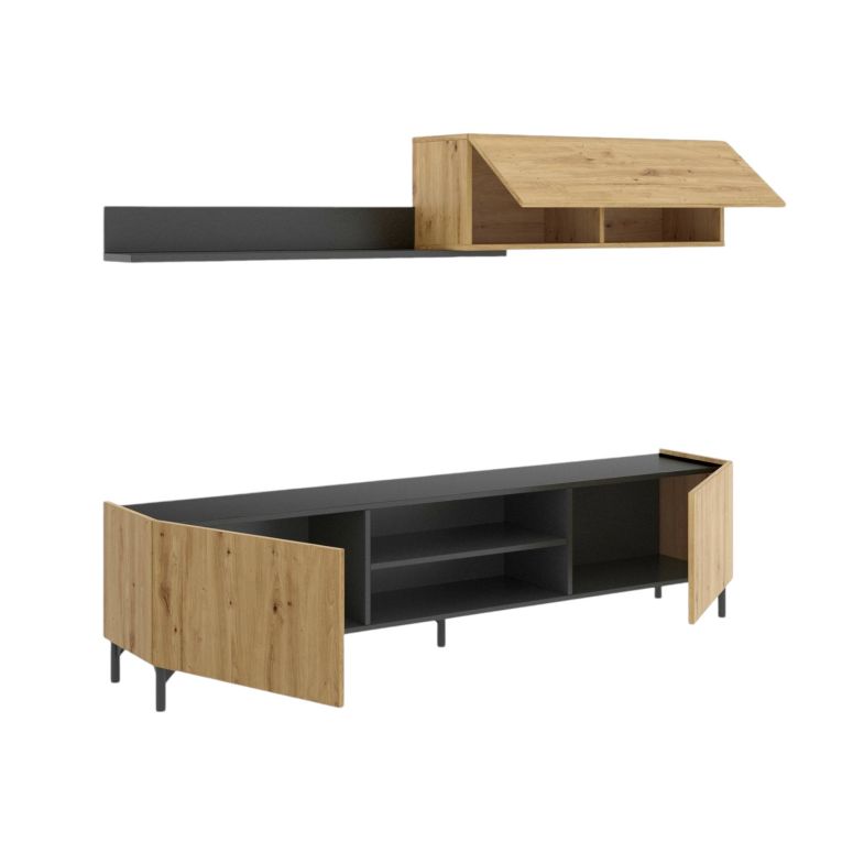 Mobile soggiorno smart 182cm legno e antracite - Ama