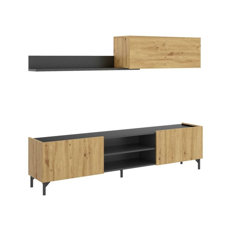 Mobile soggiorno smart 182cm legno e antracite - Ama