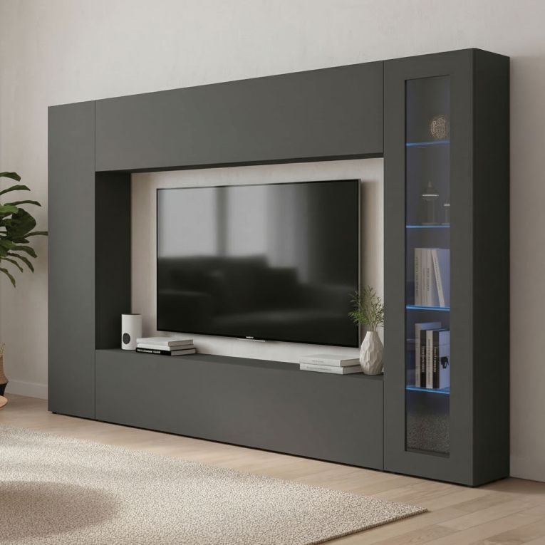 Mobile soggiorno smart 260cm antracite - Alatri