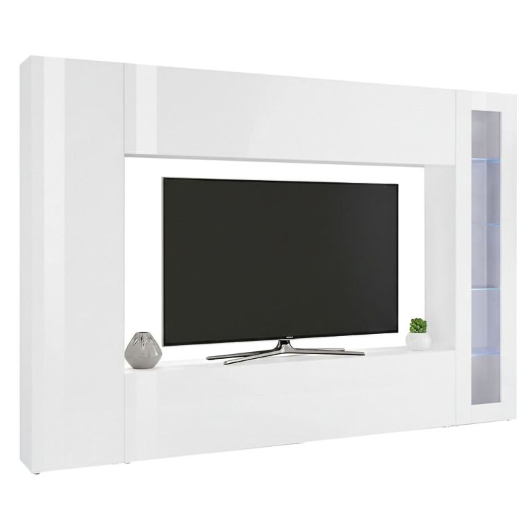 Mobile soggiorno smart 260cm bianco lucido - Amel