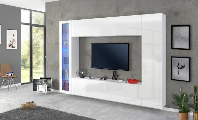 Mobile soggiorno smart 260cm bianco lucido - Amel