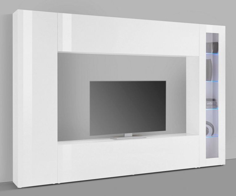 Mobile soggiorno smart 260cm bianco lucido - Amel