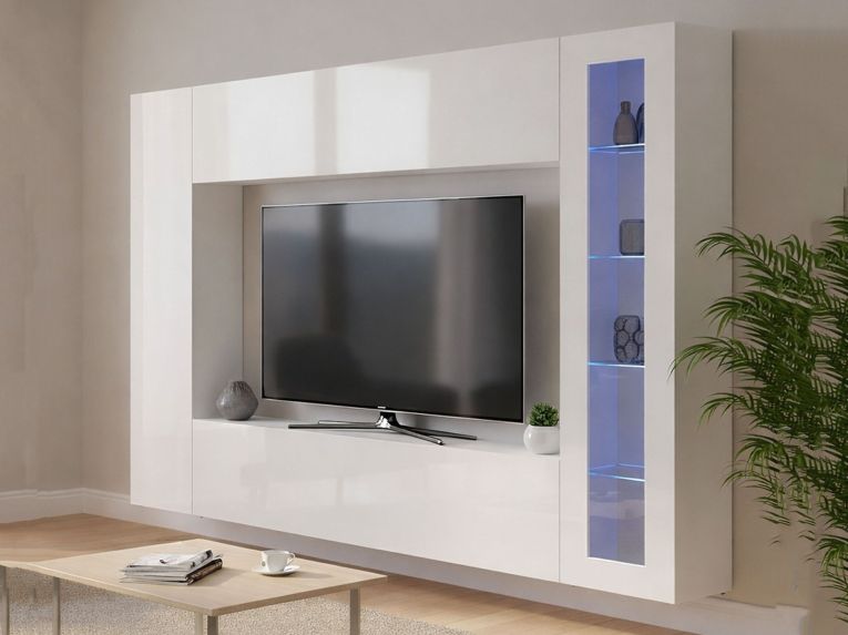 Mobile soggiorno smart 260cm bianco lucido - Amel