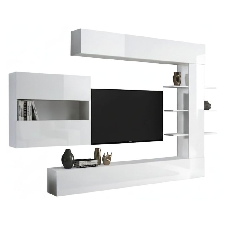 Mobile soggiorno smart 295cm bianco lucido e bianco - Aragosta
