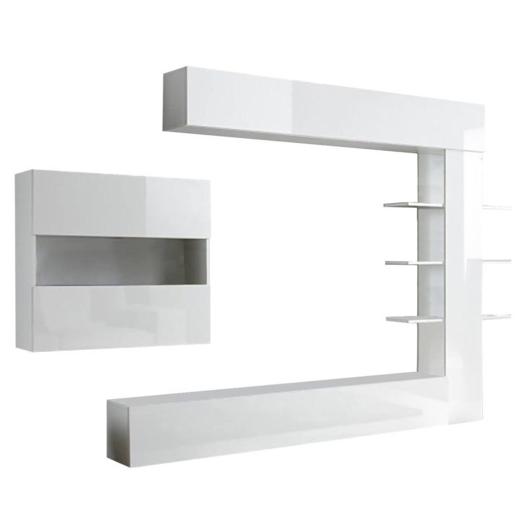 Mobile soggiorno smart 295cm bianco lucido e bianco - Aragosta