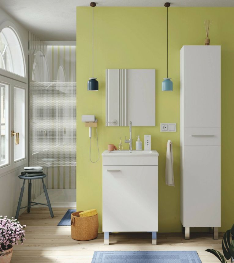Mobile sottolavabo 1 anta 50x38x80h cm bianco lucido - Iselle