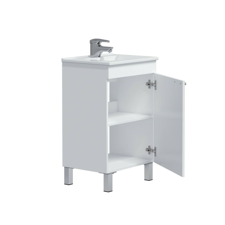 Mobile sottolavabo 1 anta 50x38x80h cm bianco lucido - Iselle